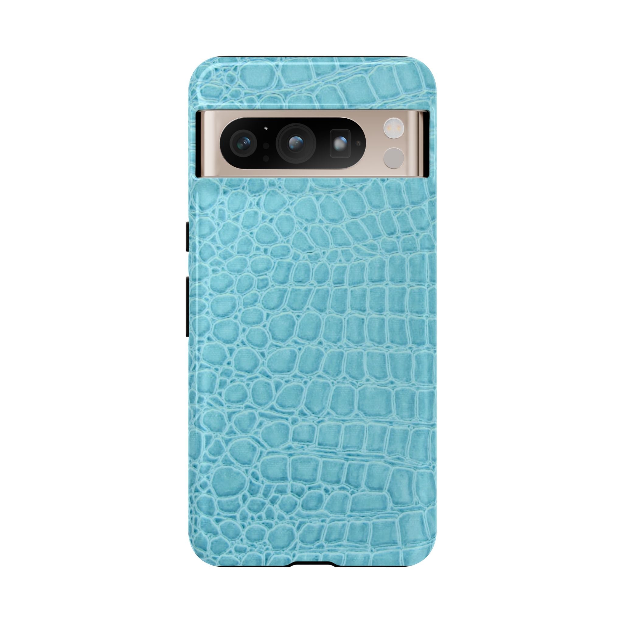 Croc Embossed Turquoise Phone Case