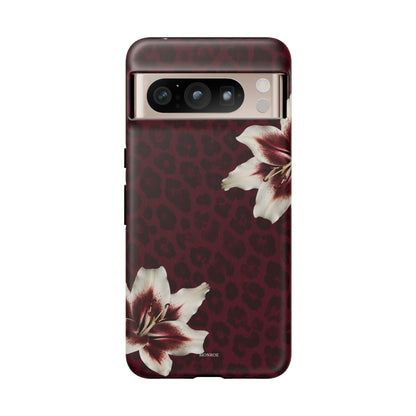 Burgundy Lily Leopard Tough Case