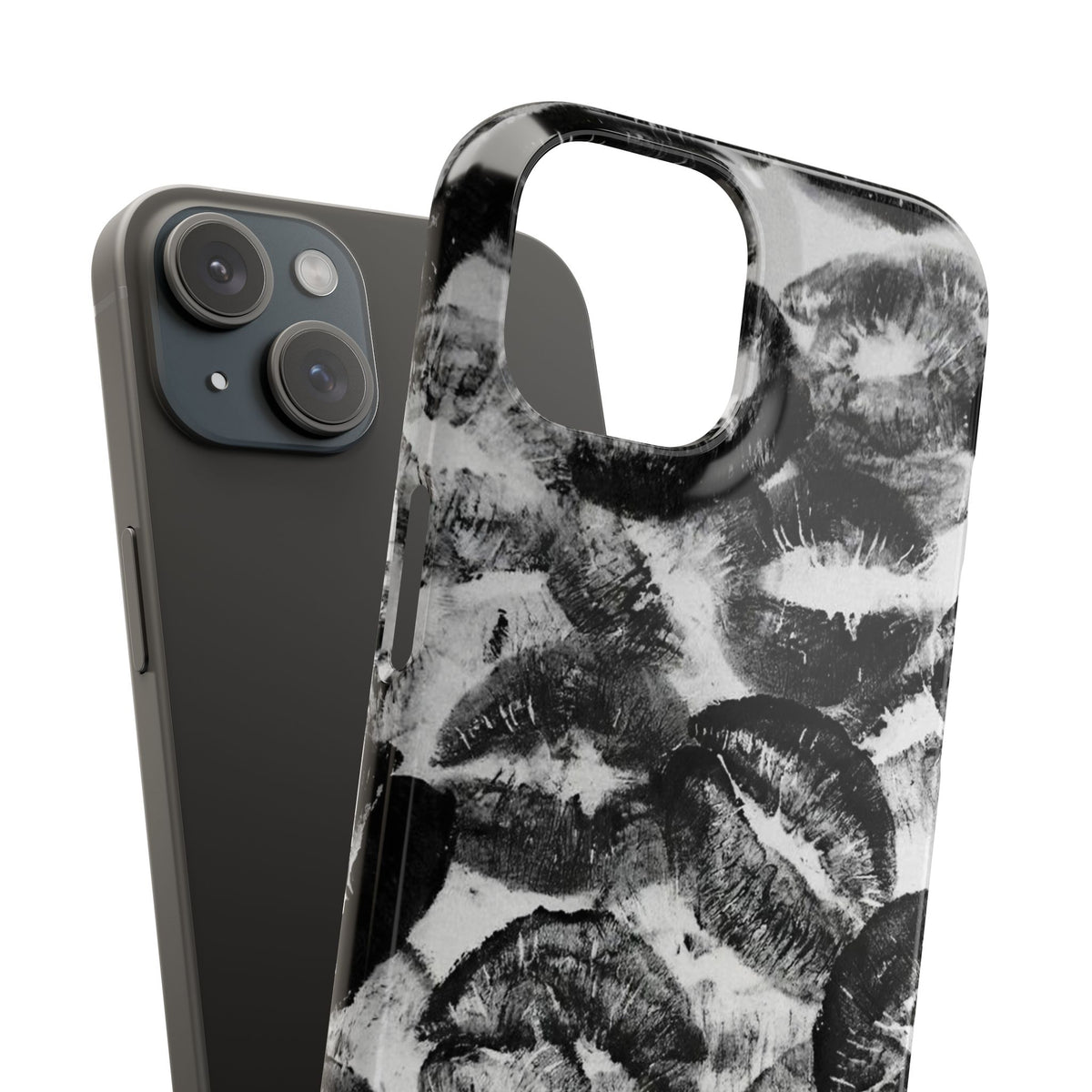 Black & White Kiss Print Case