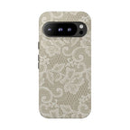 White Lace Pattern Tough Phone Case