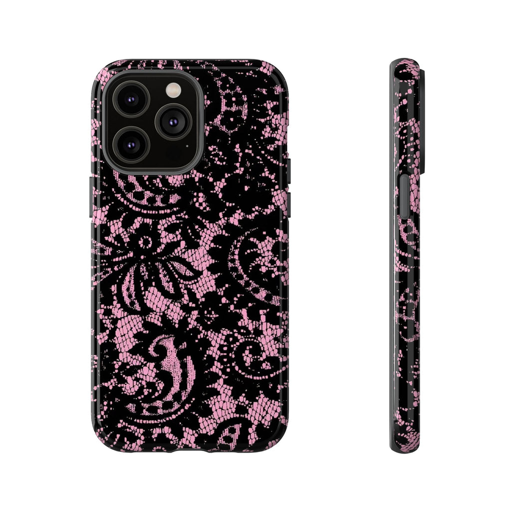 Pink Lace Pattern Tough Phone Case