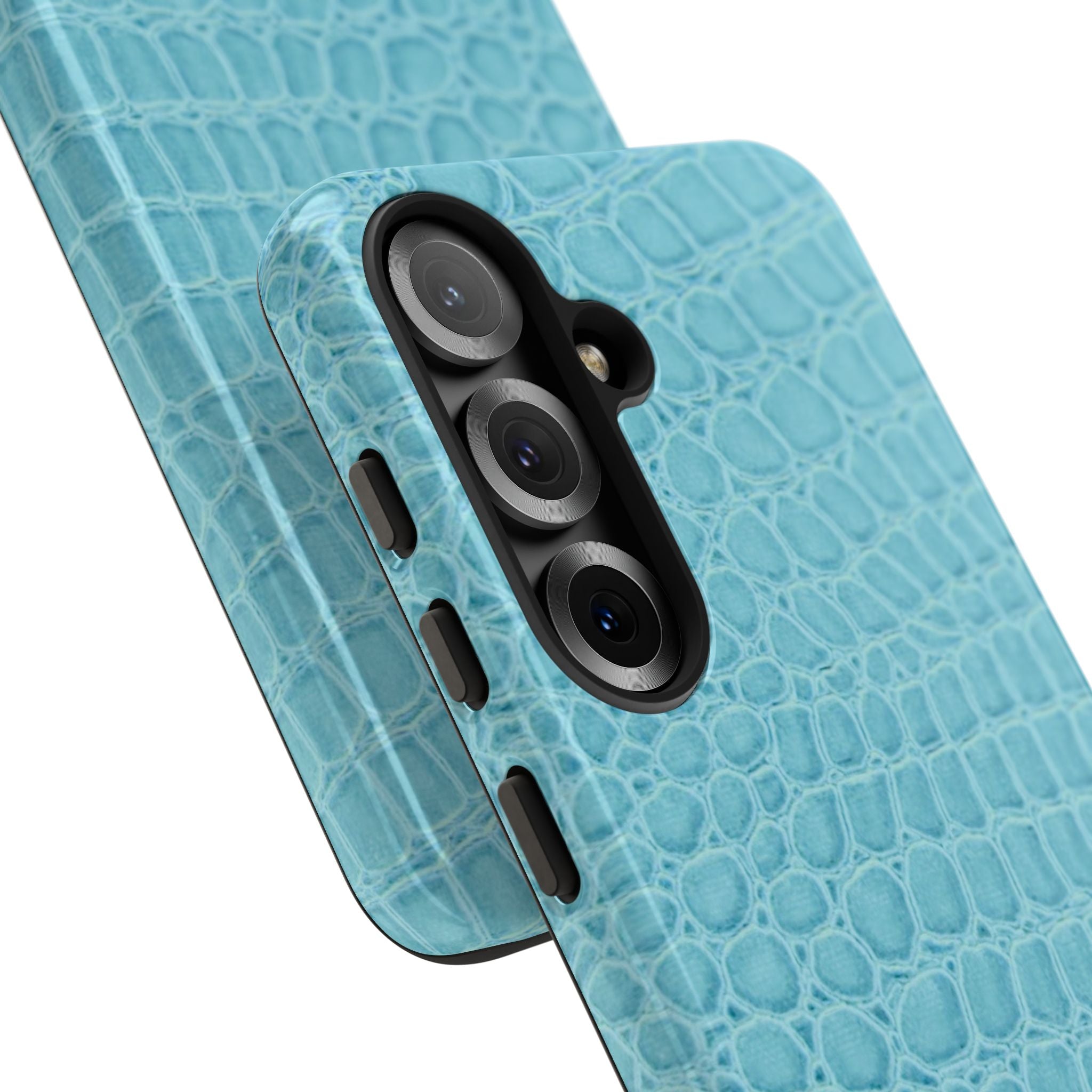 Croc Embossed Turquoise Phone Case