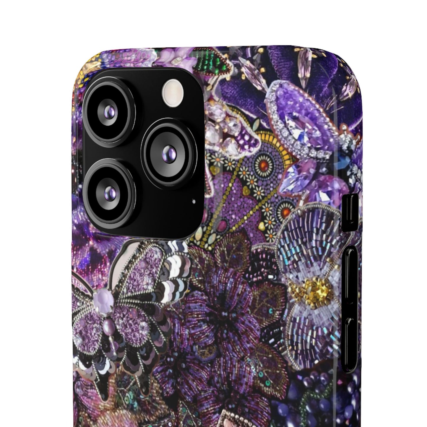 Purple Floral Butterfly Case