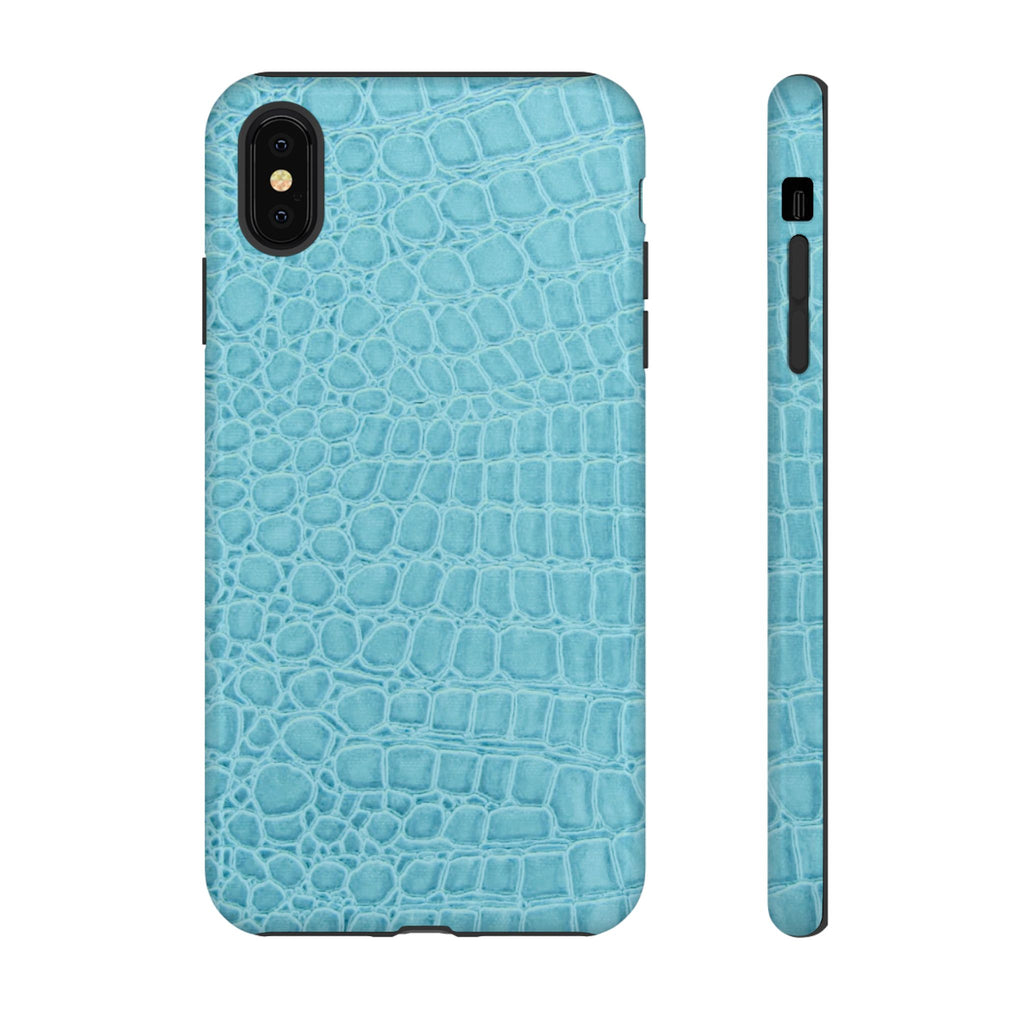 Croc Embossed Turquoise Phone Case