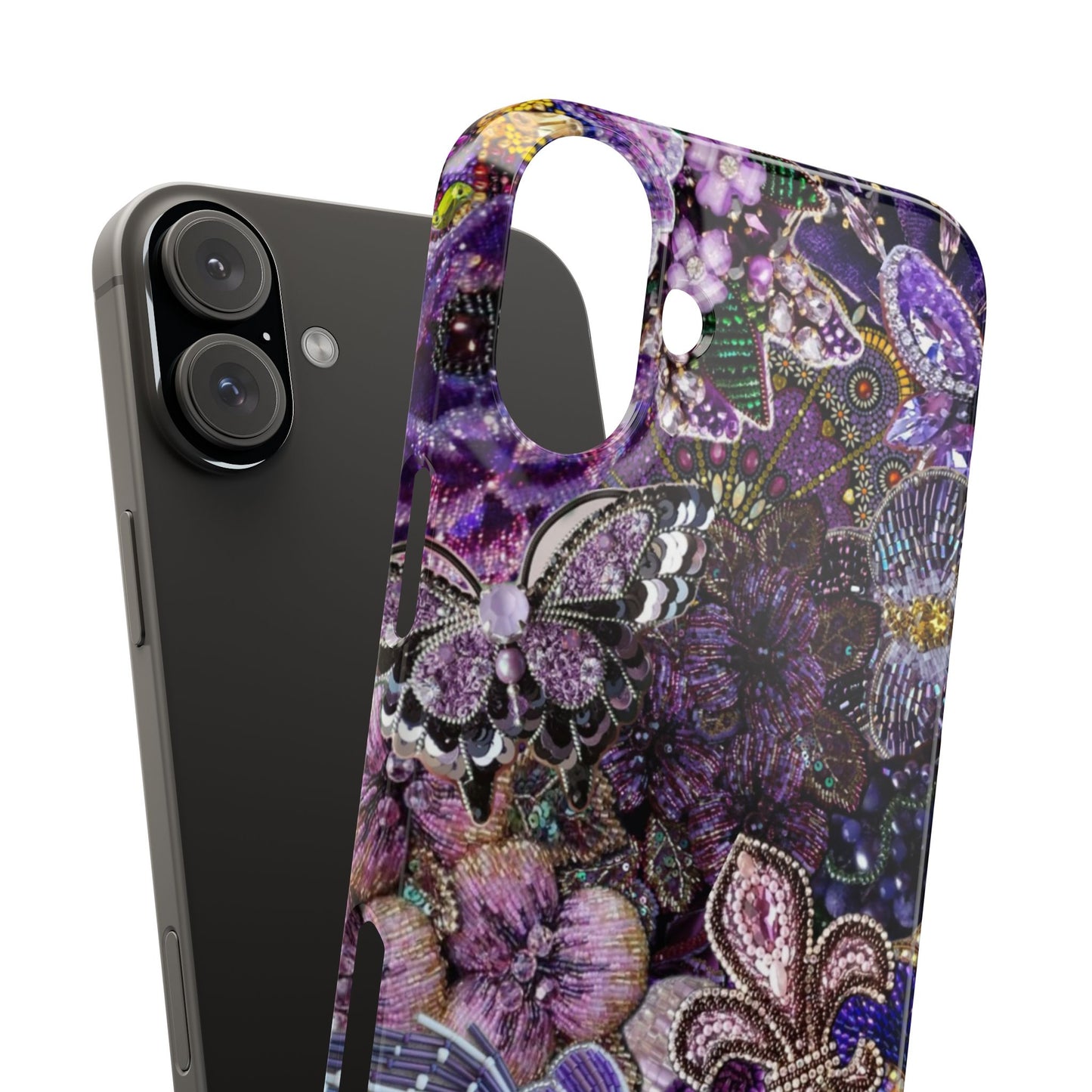 Purple Floral Butterfly Case