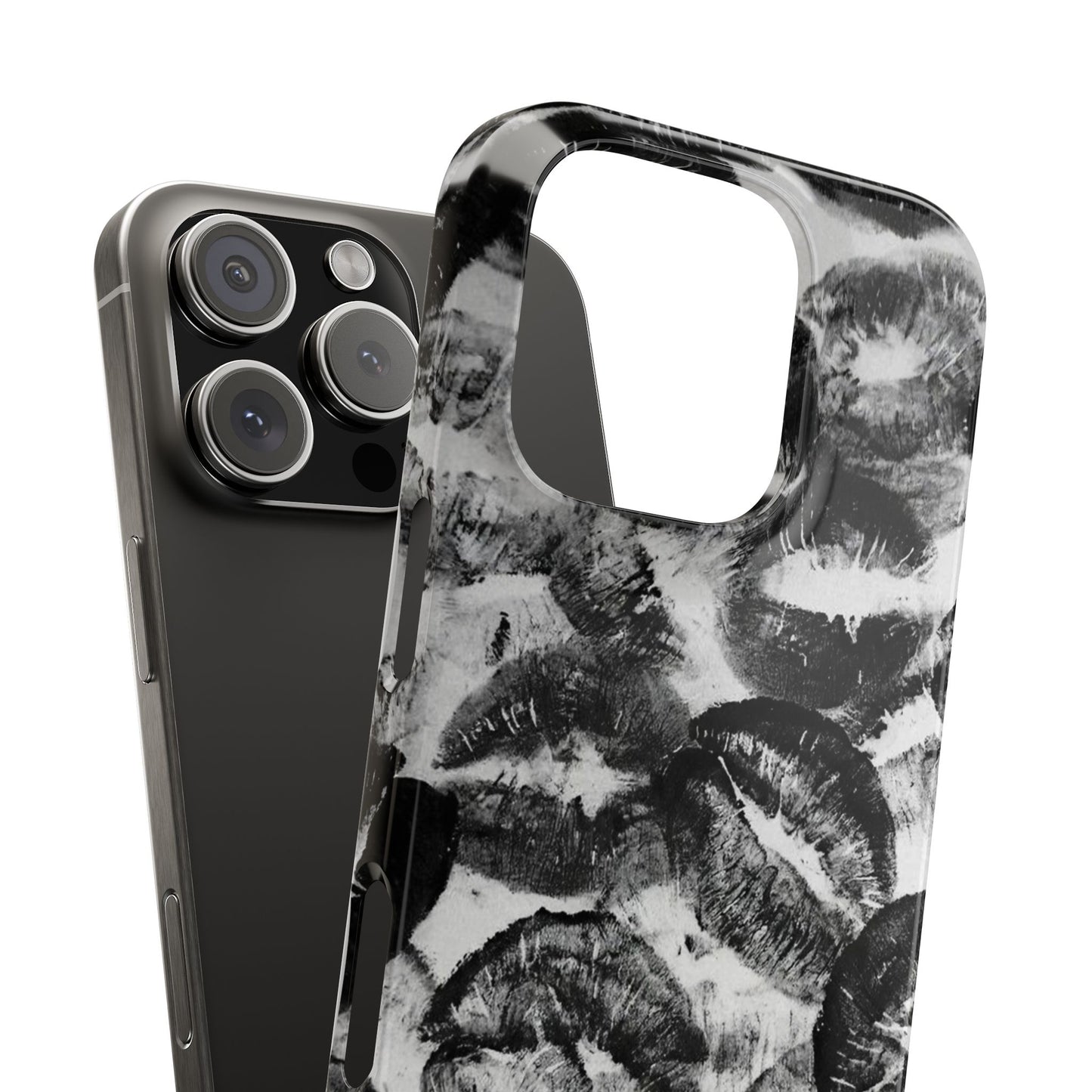Black & White Kiss Print Case