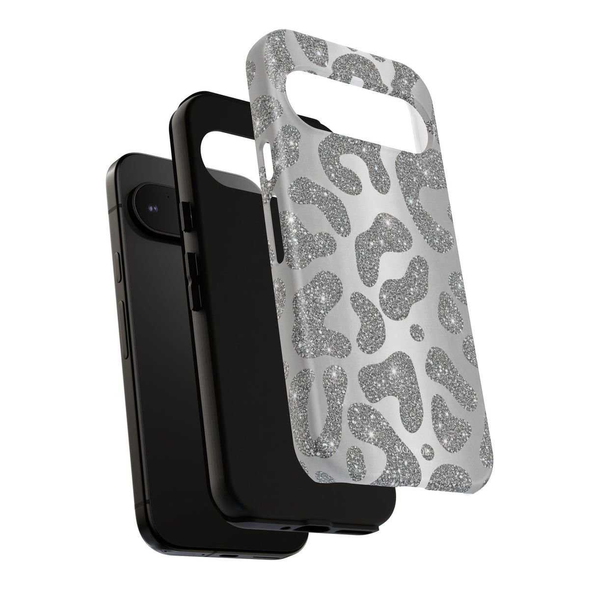 Silver Glitter Leopard Tough Case