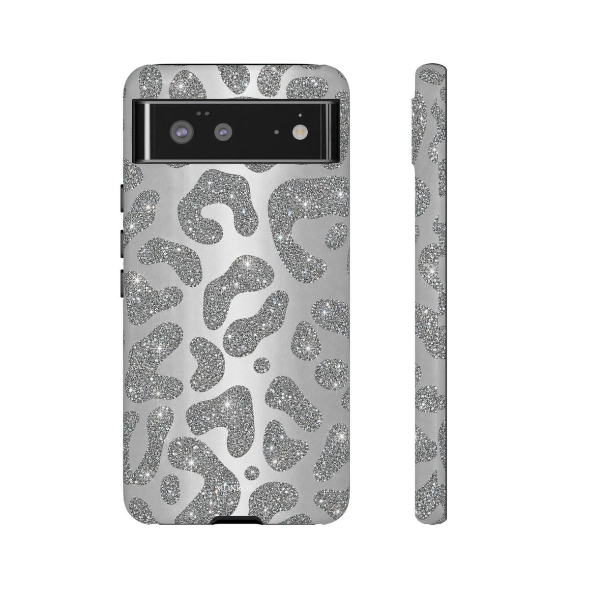 Silver Glitter Leopard Tough Case