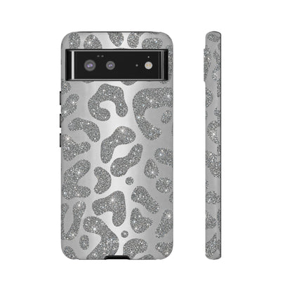 Silver Glitter Leopard Tough Case