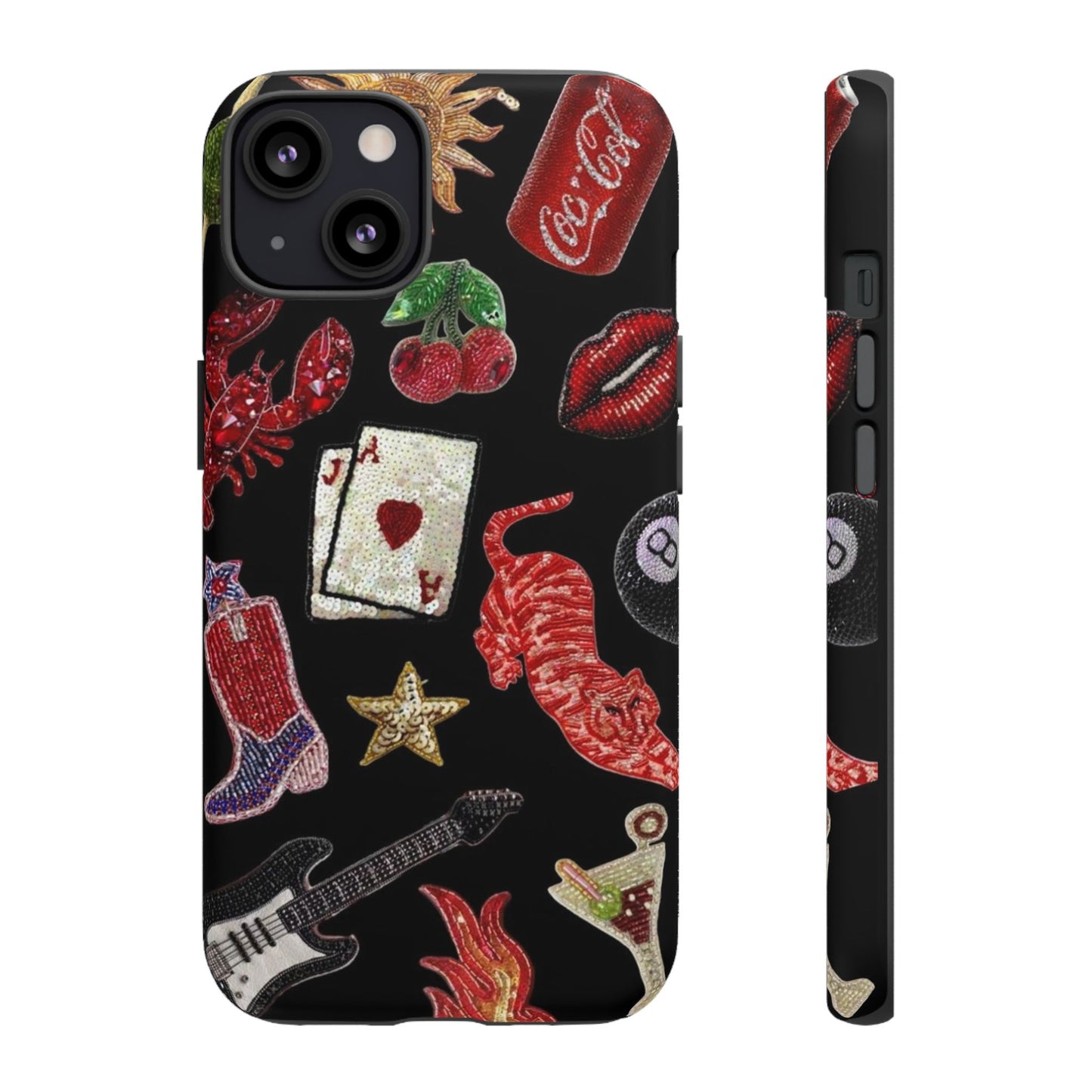 Retro Patch Motif Tough Case