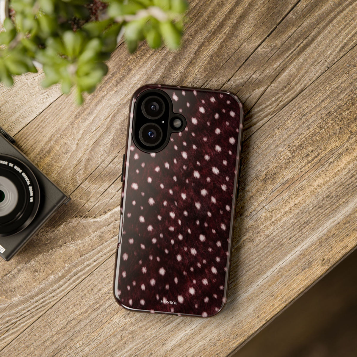 Burgundy Spotted Fur Tough Case