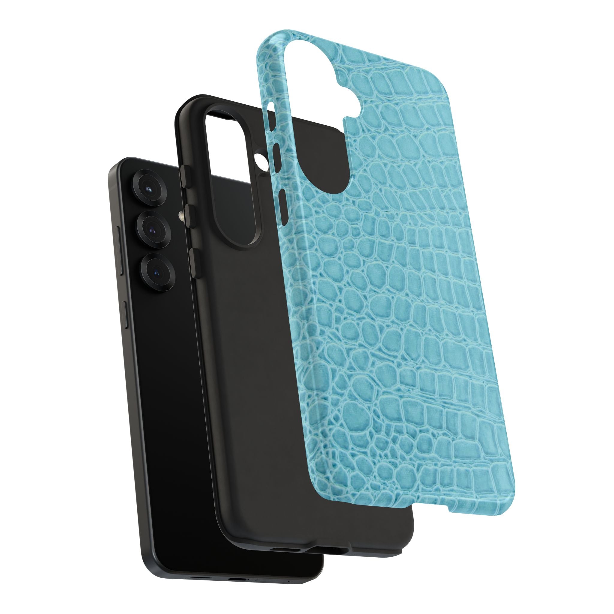 Croc Embossed Turquoise Phone Case