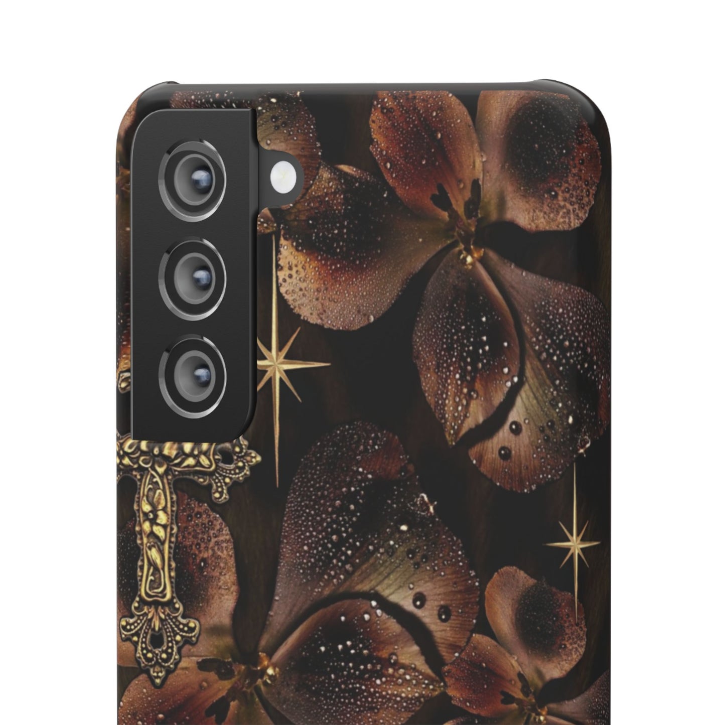 Brown Floral Cross Case