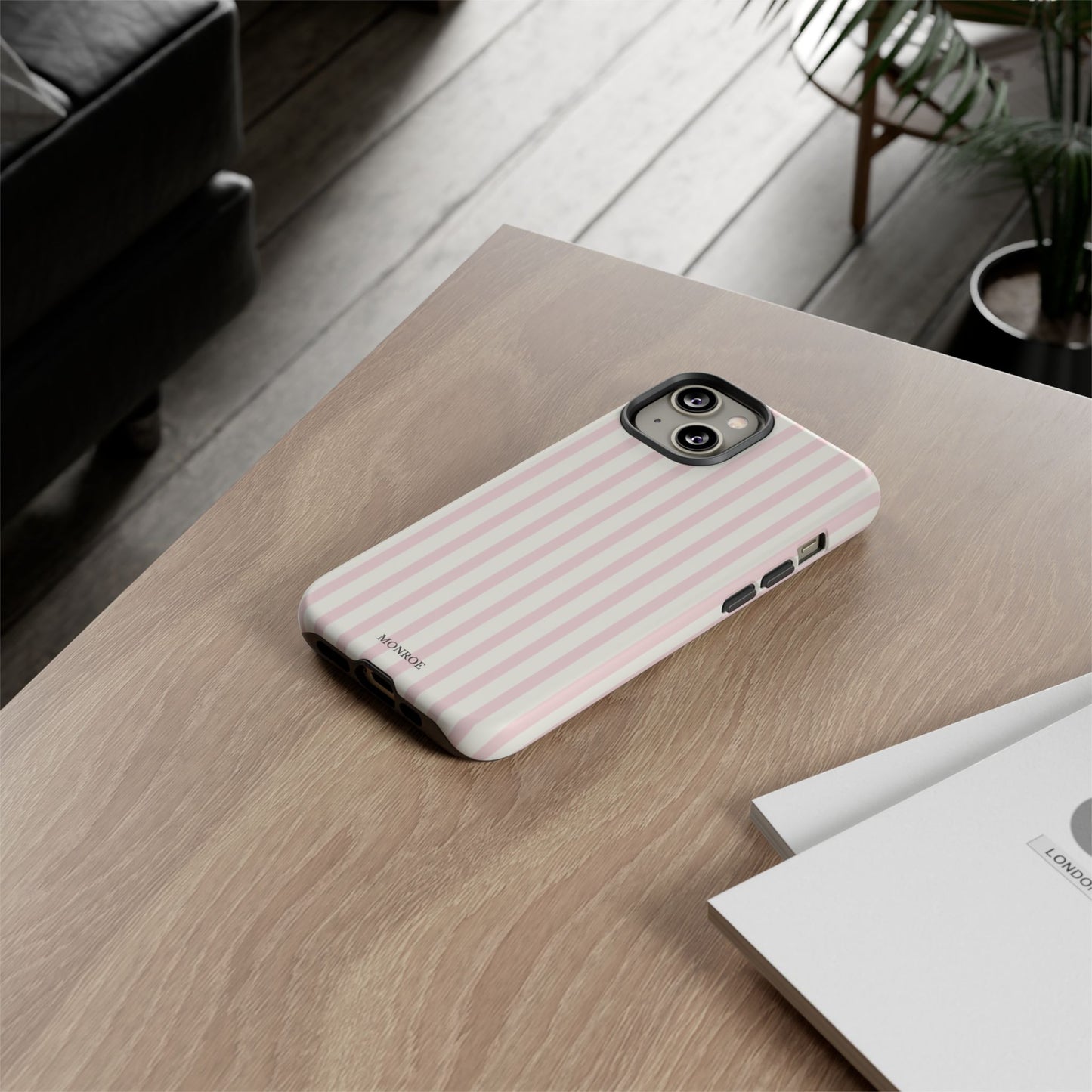 Light Pink Stripe Tough Phone Case