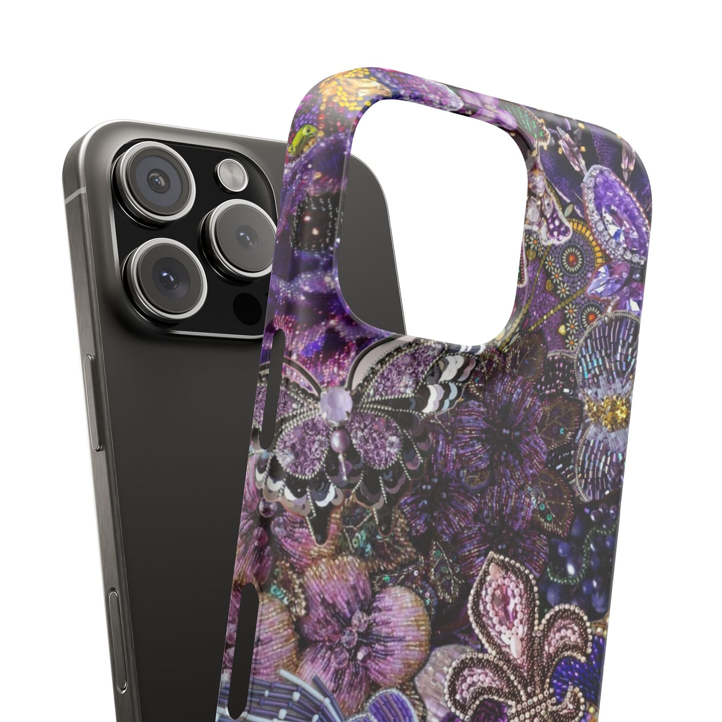 Purple Floral Butterfly Case