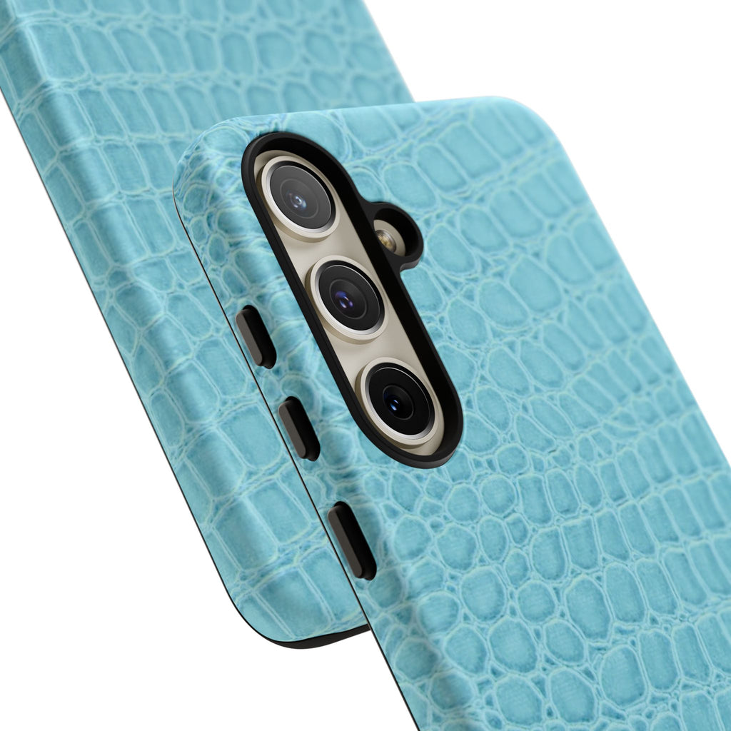 Croc Embossed Turquoise Phone Case