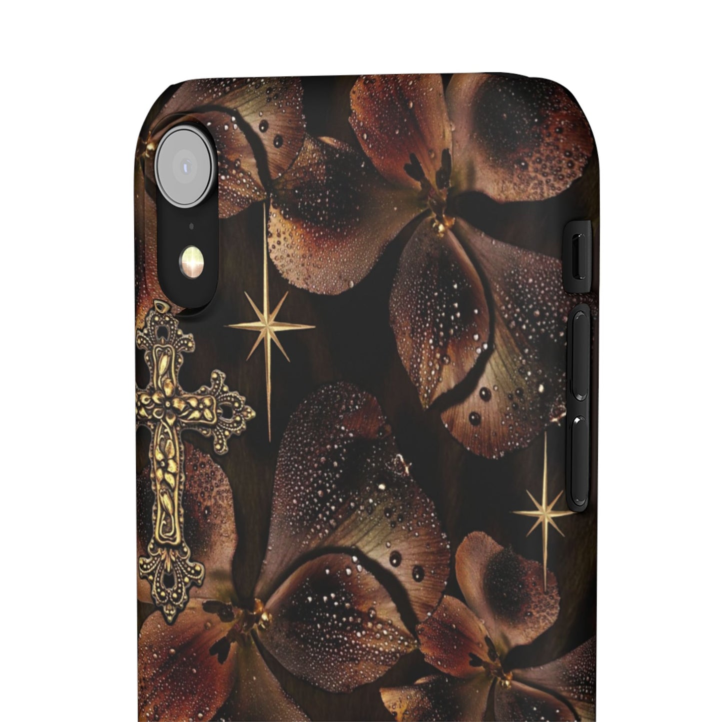 Brown Floral Cross Case