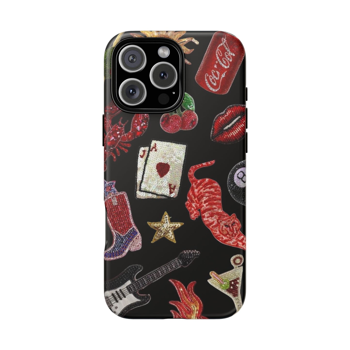 Retro Patch Motif Tough Case