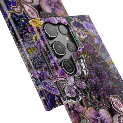 Purple Floral Butterfly Case