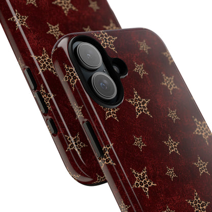 Burgundy Leopard Star Tough Case