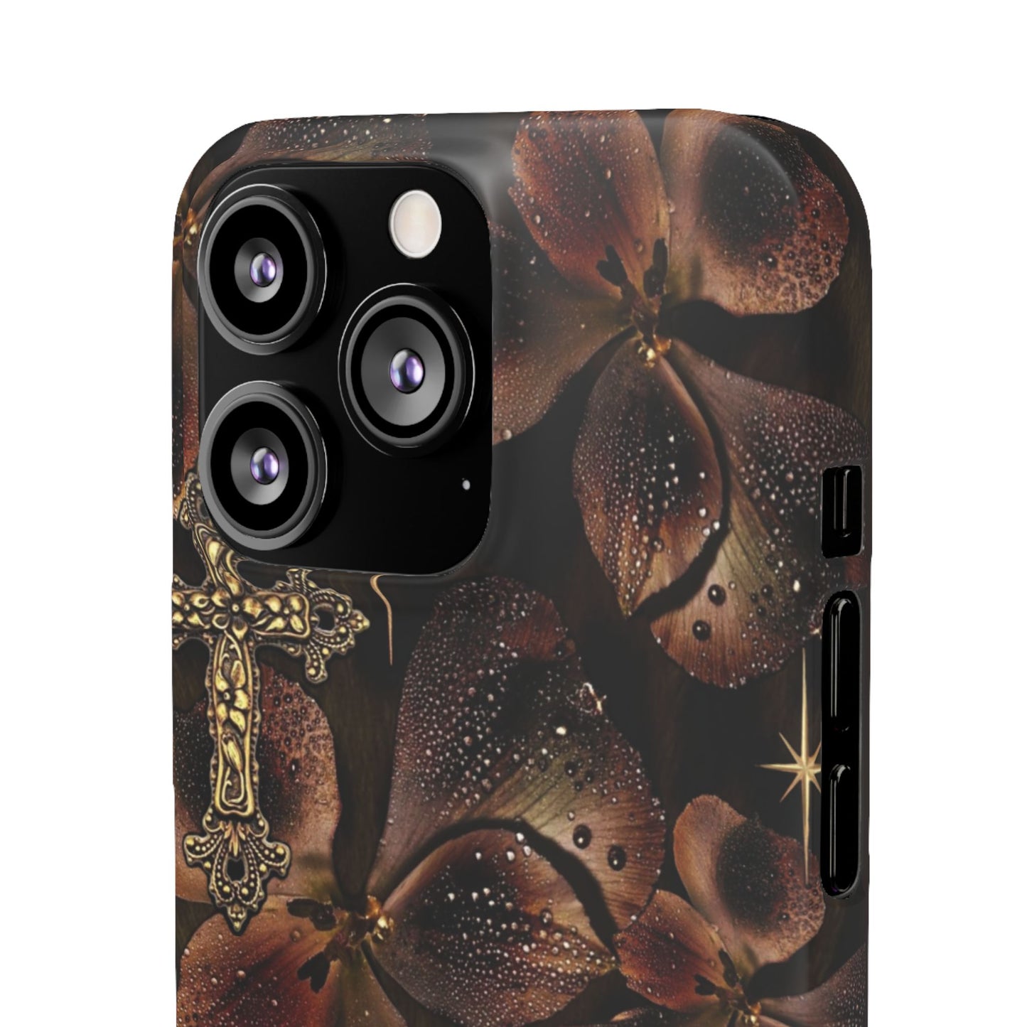 Brown Floral Cross Case