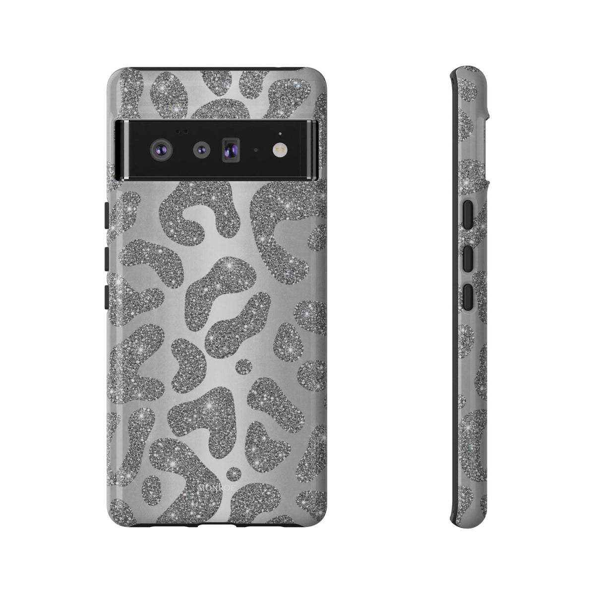 Silver Glitter Leopard Tough Case