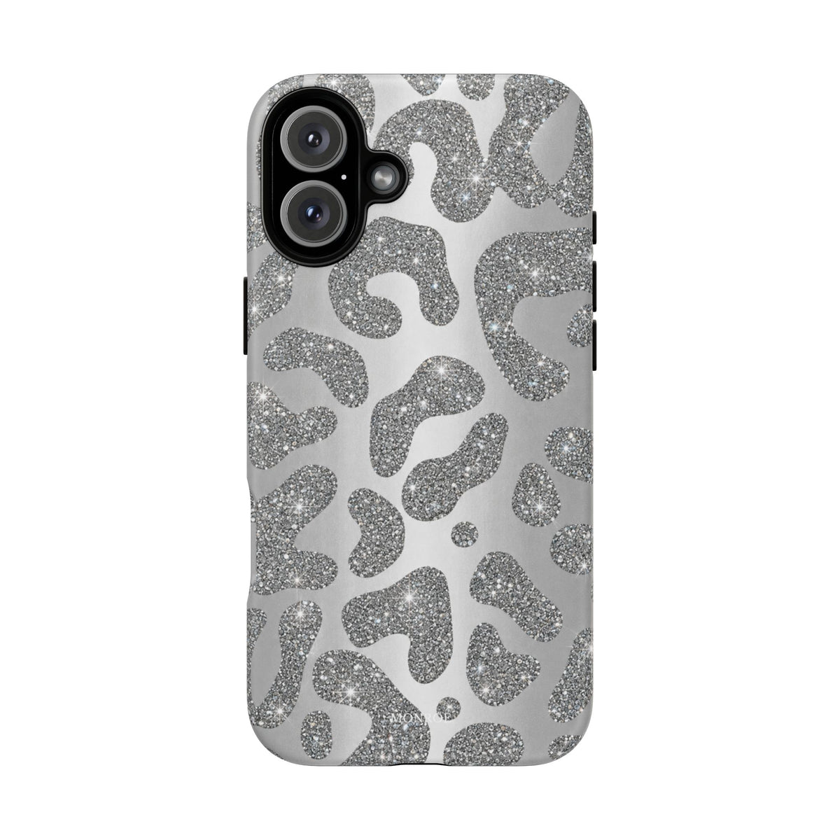Silver Glitter Leopard Tough Case