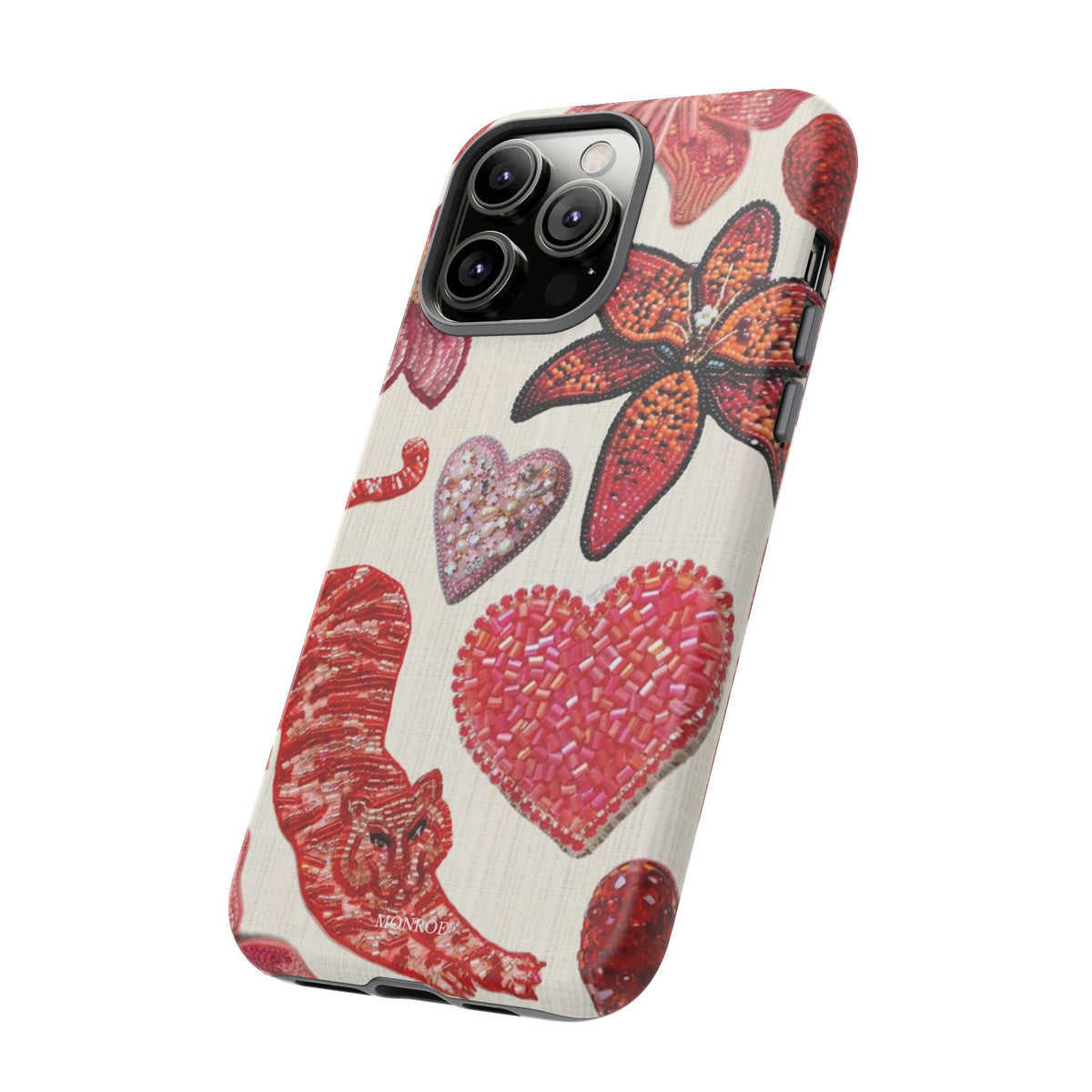 Floral & Heart Pattern Tough Case