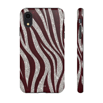 Burgundy Zebra Glitter Tough Case